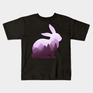 Dramabite Rabbit Bunny Hare Double Exposure Surreal Wildlife Animal Kids T-Shirt